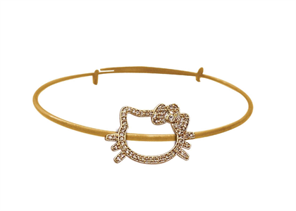 Gold Plated CZ Studded Kitty Bracelet